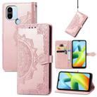 For Xiaomi Redmi A1+ Mandala Flower Embossed Leather Phone Case(Rose Gold) - 1
