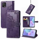 For TCL 405 Mandala Flower Embossed Leather Phone Case(Purple) - 1