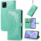 For TCL 405 Mandala Flower Embossed Leather Phone Case(Green) - 1