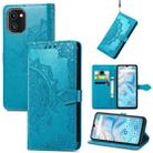 For UMIDIGI A13S Mandala Flower Embossed Leather Phone Case(Blue) - 1