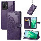 For vivo T2X 5G Mandala Flower Embossed Leather Phone Case(Purple) - 1