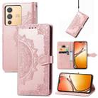 For vivo V23 5G Mandala Flower Embossed Leather Phone Case(Rose Gold) - 1