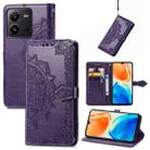 For vivo X80 Lite Mandala Flower Embossed Leather Phone Case(Purple) - 1