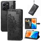 For vivo X80 Lite Mandala Flower Embossed Leather Phone Case(Black) - 1
