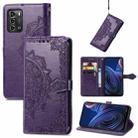 For ZTE Blade A72 4G Mandala Flower Embossed Leather Phone Case(Purple) - 1