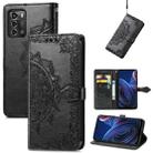 For ZTE Blade A72 4G Mandala Flower Embossed Leather Phone Case(Black) - 1