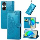 For ZTE Blade V40S Mandala Flower Embossed Leather Phone Case(Blue) - 1