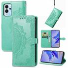 For ZTE Blade V40 Pro Mandala Flower Embossed Leather Phone Case(Green) - 1