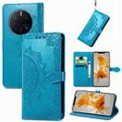 For Huawei Mate 50 Pro Mandala Flower Embossed Leather Phone Case(Blue) - 1