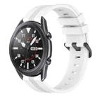 For Samsung Galaxy Watch3 45mm 22mm Concave Striped Slicone Watch Band(White) - 1