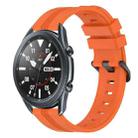 For Samsung Galaxy Watch3 45mm 22mm Concave Striped Slicone Watch Band(Orange) - 1