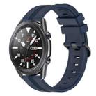 For Samsung Galaxy Watch3 45mm 22mm Concave Striped Slicone Watch Band(Navy Blue) - 1