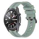 For Samsung Galaxy Watch3 45mm 22mm Concave Striped Slicone Watch Band(Grayish Green) - 1