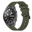 For Samsung Galaxy Watch3 45mm 22mm Concave Striped Slicone Watch Band(Army Green) - 1