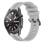 For Samsung Galaxy Watch3 45mm 22mm Concave Striped Slicone Watch Band(Grey) - 1