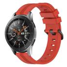 For Samsung Galaxy Watch 46mm 22mm Concave Striped Slicone Watch Band(Red) - 1