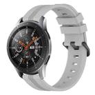 For Samsung Galaxy Watch 46mm 22mm Concave Striped Slicone Watch Band(Grey) - 1