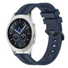 For Samsung Gear S3 Classic 22mm Concave Striped Slicone Watch Band(Navy Blue) - 1