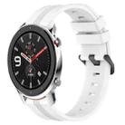 For Amazfit GTR 4 22mm Concave Striped Slicone Watch Band(White) - 1