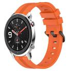 For Amazfit GTR 4 22mm Concave Striped Slicone Watch Band(Orange) - 1