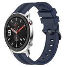 For Amazfit GTR 4 22mm Concave Striped Slicone Watch Band(Navy Blue) - 1