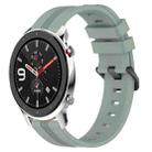 For Amazfit GTR 4 22mm Concave Striped Slicone Watch Band(Grayish Green) - 1