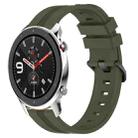 For Amazfit GTR 4 22mm Concave Striped Slicone Watch Band(Armygreen) - 1