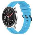 For Amazfit GTR 4 22mm Concave Striped Slicone Watch Band(Skyblue) - 1