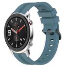 For Amazfit GTR 4 22mm Concave Striped Slicone Watch Band(Rock Cyan) - 1