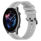 For Amazfit GTR 3 Pro 22mm Concave Striped Slicone Watch Band(Grey) - 1