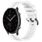 For Amazfit GTR 2e 22mm Concave Striped Slicone Watch Band(White) - 1