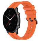 For Amazfit GTR 2e 22mm Concave Striped Slicone Watch Band(Orange) - 1