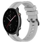 For Amazfit GTR 2e 22mm Concave Striped Slicone Watch Band(Grey) - 1