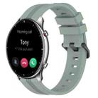 For Amazfit GTR 2 22mm Concave Striped Slicone Watch Band(Grayish Green) - 1