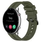 For Amazfit GTR 2 22mm Concave Striped Slicone Watch Band(Armygreen) - 1