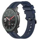 For Amazfit GTR 47mm 22mm Concave Striped Slicone Watch Band(Navy Blue) - 1