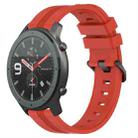 For Amazfit GTR 47mm 22mm Concave Striped Slicone Watch Band(Red) - 1