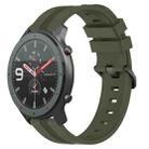 For Amazfit GTR 47mm 22mm Concave Striped Slicone Watch Band(Armygreen) - 1