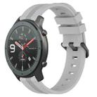 For Amazfit GTR 47mm 22mm Concave Striped Slicone Watch Band(Grey) - 1