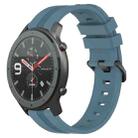 For Amazfit GTR 47mm 22mm Concave Striped Slicone Watch Band(Rock Cyan) - 1