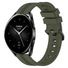 For Xiaomi Watch S2 42mm 22mm Concave Striped Slicone Watch Band(Army Green) - 1