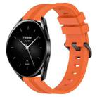 For Xiaomi Watch S2 46mm 22mm Concave Striped Slicone Watch Band(Orange) - 1