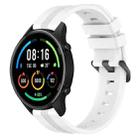 For Xiaomi MI Watch Sport 22mm Concave Striped Slicone Watch Band(White) - 1