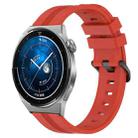 For Huawei Watch GT3 Pro 46mm 22mm Concave Striped Slicone Watch Band(Red) - 1