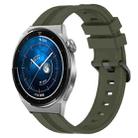 For Huawei Watch GT3 Pro 46mm 22mm Concave Striped Slicone Watch Band(Army Green) - 1