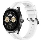 For Huawei Watch Buds 22mm Concave Striped Slicone Watch Band(White) - 1