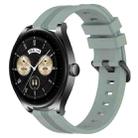 For Huawei Watch Buds 22mm Concave Striped Slicone Watch Band(Grayish Green) - 1