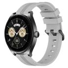 For Huawei Watch Buds 22mm Concave Striped Slicone Watch Band(Grey) - 1