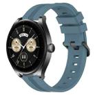 For Huawei Watch Buds 22mm Concave Striped Slicone Watch Band(Rock Cyan) - 1