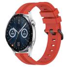 For Huawei Watch GT3 46mm 22mm Concave Striped Slicone Watch Band(Red) - 1